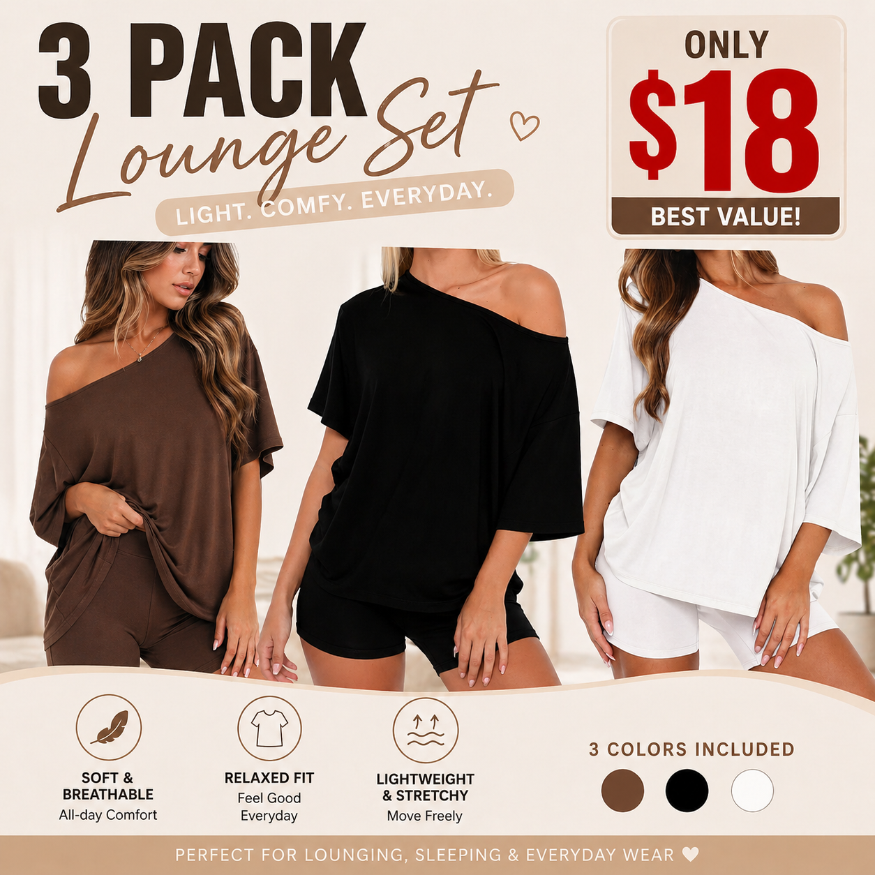 Women’s Off-Shoulder Lounge Set