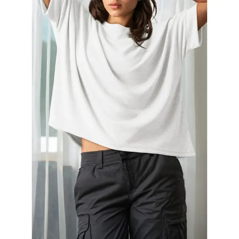 2026 New Women's Loose Fit Plus Size Basic T-Shirt