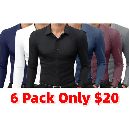 Men’s Slim Fit Stretch Dress Shirt – 16-Way Stretch, Wrinkle-Free
