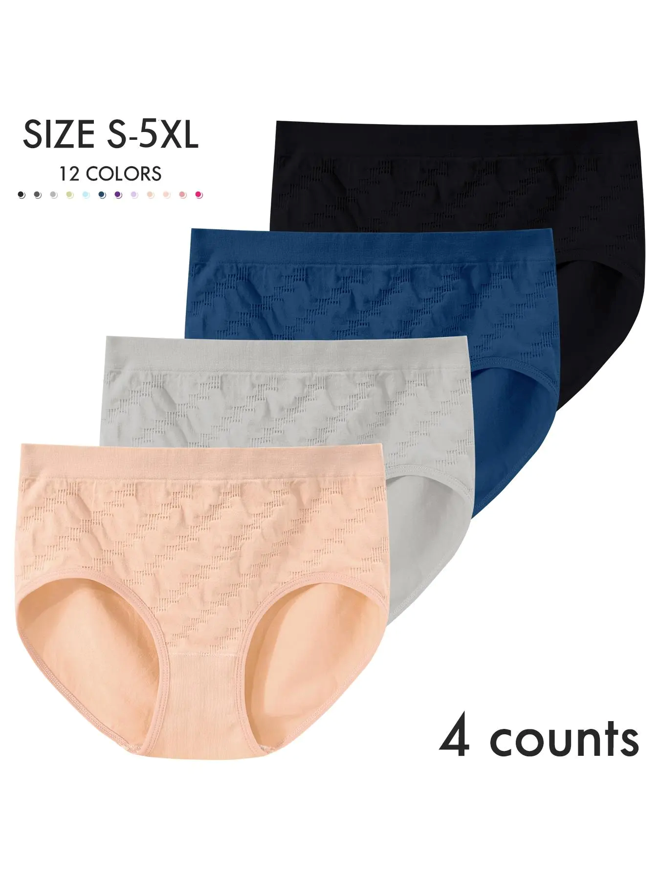 100% COTTON Women's Solid Color Panty, Breathable Comfortable Panty for Daily Wear